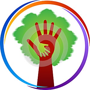 Hand tree logo