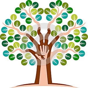 Hand tree logo