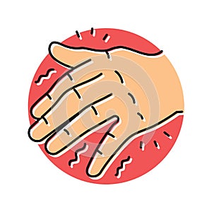 hand tremors disease symptom color icon vector illustration