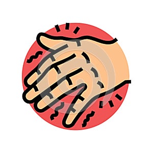 hand tremors disease symptom color icon vector illustration