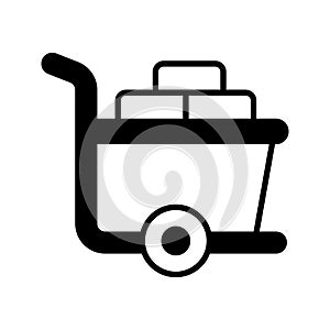 Hand Trolley vector Solid icon style illustration. EPS 10 file