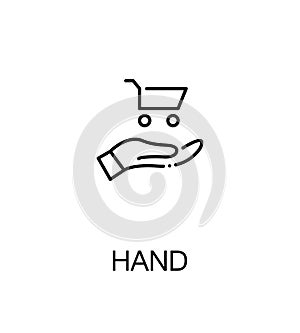 Hand with trolly icon photo