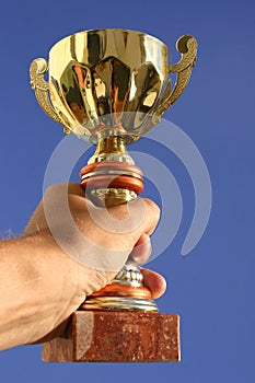 Hand, Trophy and Sky