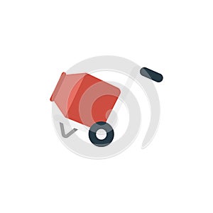 Hand truck reception  vector flat icon