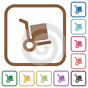 Hand truck simple icons