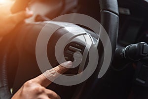Hand tuning fm radio button in car panel
