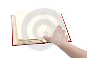 Hand turn over a page