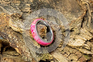 Hand turned wood ring