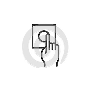 Hand turning dimmer switch line icon