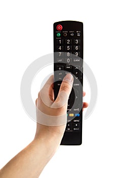 Hand With TV Remote Control