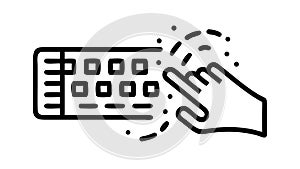 Hand Typing on Keyboard Vector Interface Icon, vector design Generative AI
