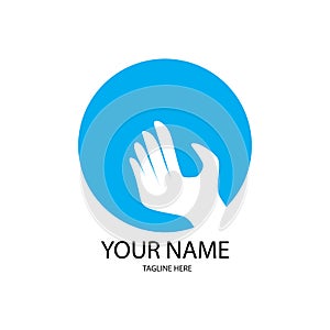 hand up illustration logo vector