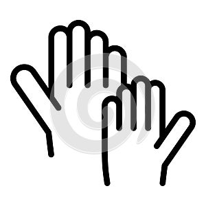Hand up vote icon, outline style