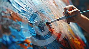 The hand painting on canvas.AI generated image