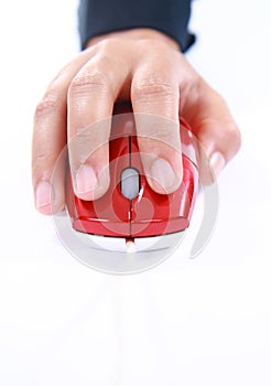 Hand using a computer mouse