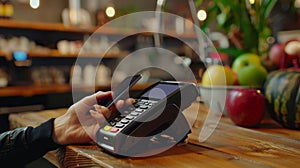 Hand Using Contactless Payment.AI generated image