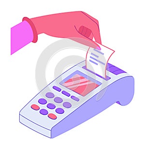 Hand Using Credit Card Machine for Payment Transaction Ecommerce Concept Financial Technology Secure Payment Process