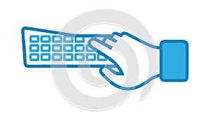 Hand Using Digital Keypad, Secure Access and Data Entry, vector design Generative AI