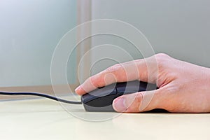 Hand using mouse