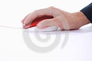Hand using mouse computer