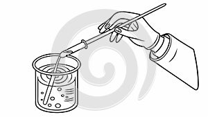 Hand using pipette in beaker science vector illustration Generative AI