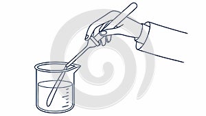 Hand using pipette beaker science vector illustration Generative AI