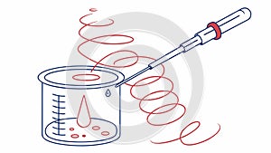 Hand using pipette in beaker science vector illustration Generative AI