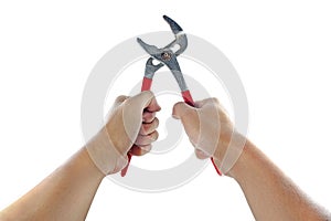 Hand using a wrench