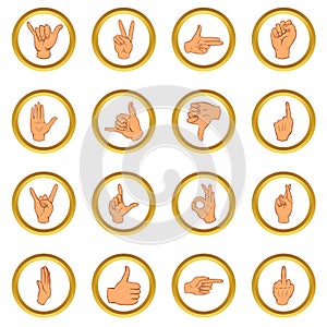 Hand vector set, cartoon style