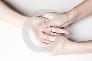 Hand ventral to massage photo