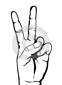 Hand with victory sign