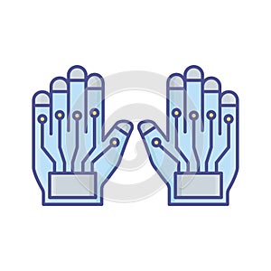 Hand in vr  Flat inside vector icon which can easily modify or edit