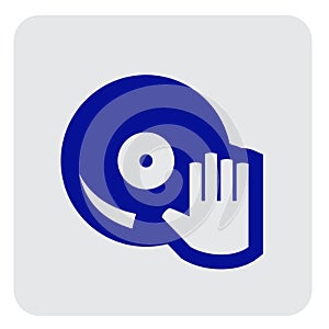 Hand on vynil Simpel Logo Icon Vector Ilustration photo