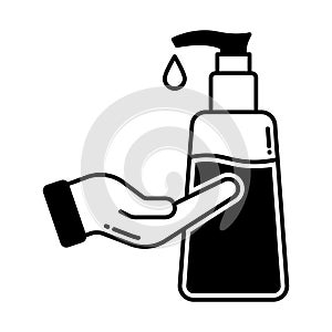 Hand wash Half Glyph Style vector icon which can easily modify or edit photo