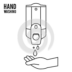 Hand wash. Hand sanitizer. Alcohol-based hand rub. Rubbing alcohol. Wall mounted soap dispenser. Wall hanging hand wash container.