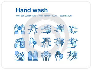 Hand wash  icons set, Pixel perfect icon, Set of icons for web and mobile