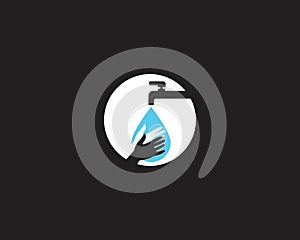 Hand wash logo template vector illustration