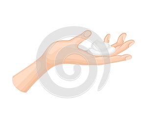 Hand Washing and Cleansing Using Soap Vector Illustration