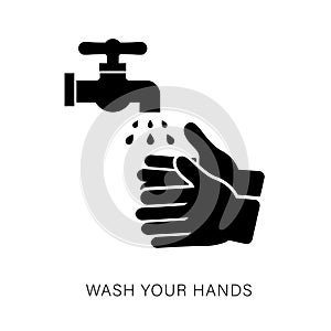 Hand Washing Flat Icon Isolated on white Vector.
