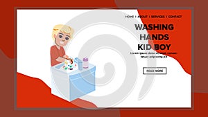 hand washing hands kid boy vector