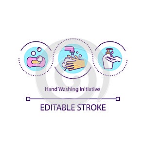 Hand washing initiative concept icon