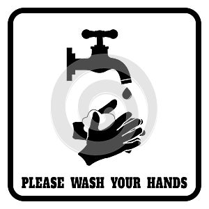 Hand washing mandatory sign for stop germs vector image
