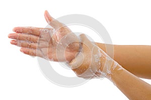 Hand washing medical procedure step isolated