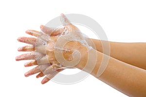 Hand washing medical procedure step isolated