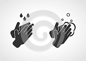 Hand washing with soap vector illustration icon.