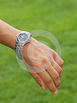 Hand with watch