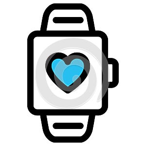 Hand watch, lover gift fill vector icon which can easily modify or edit