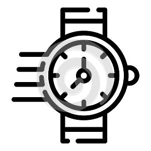 Hand watch timer icon, outline style