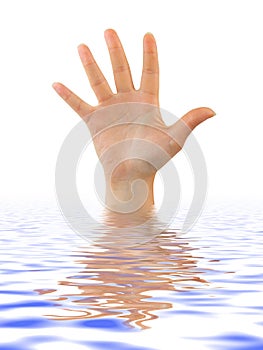 Hand in water