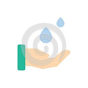 Hand, water drop icon. Simple color vector elements of aqua icons for ui and ux, website or mobile application